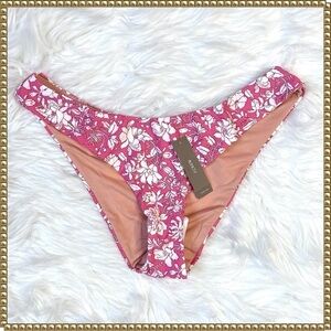 J Crew Pink White Floral Bikini Bottom Swim Medium NWT